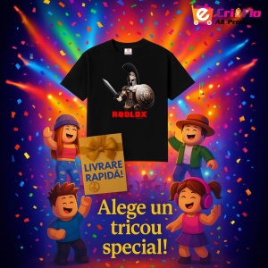 Tricou Copii Roblox Baiatul Antrenor din bumbac 100% - Img 7