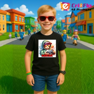 Tricou Copii Roblox Pilot Pixelat din bumbac 100% - Img 5