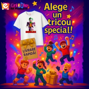 Tricou Copii Roblox Revolta Aurie din bumbac 100% - Img 10