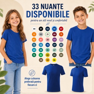 Tricou Copii Simplu din bumbac pentru Băieți 135 - Img 10