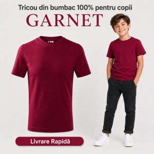 Tricou Copii Simplu din bumbac pentru Băieți 135 - Img 20
