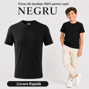 Tricou Copii Simplu din bumbac pentru Băieți 135 - Img 30