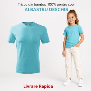 Tricou Copii Simplu din bumbac pentru Fete 135 - Img 13