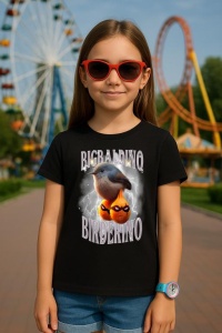 Tricou Copii Tralalelo Tra la la Bigbaldino Birderino Funny Italian Brainrot Meme Gen Z T-Shirt - Img 4