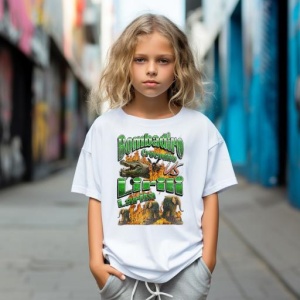 Tricou Copii Tralalelo Tra la la Bombadiro VS Lirili Funny Italian Brainrot Meme Graphic T-Shirt - Img 4