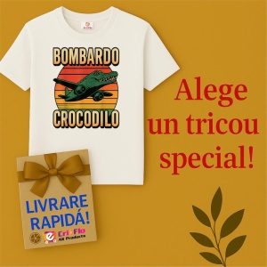 Tricou Copii Tralalelo Tra la la Bombardino Crocodilo Funny Italian Brainrot Meme T-Shirt - Img 7