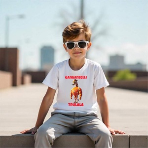 Tricou Copii Tralalelo Tra la la Ganganzelli Trulala Italian Brainrot Meme Humor T-Shirt - Img 5