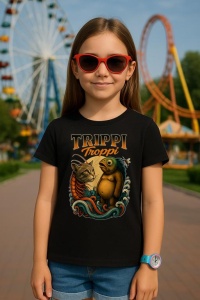 Tricou Copii Tralalelo Tra la la Trippi Troppi Italian Brainrot Meme cat fish or Bear fish T-Shirt