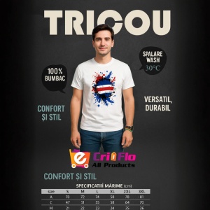 Tricou Costa Rica Steag Splash Art, Copii | Dama | Barbat - Img 5
