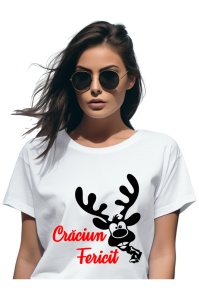 Tricou Craciun dama - Craciun Fericit Ren
