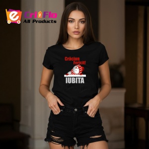 Tricou Craciun Fericit Iubita Model Simplu, din bumbac 100%, tricou negru, Dama | Barbat - Img 2