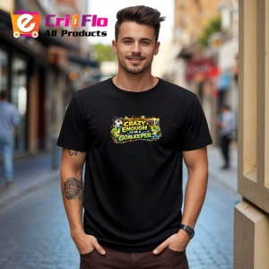 Tricou Crazy Enough To Be A Goalkeeper Portar, din bumbac 100%, tricou negru Copii | Dama | Barbat - Img 5