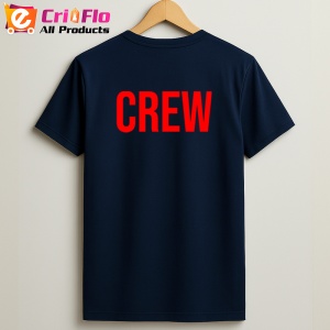 Tricou CREW, Personalizat | Unisex Dama si Barbat, Albastru Inchis - Img 2