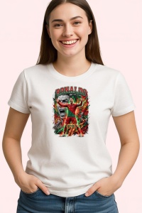 Tricou Cristiano Ronaldo Portugalia Cr7 Legenda Fotbal, din bumbac 100% , tricou alb pentru Copii | Dama | Barbat - Img 2
