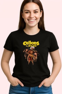 Tricou Croods familia preistorica in aventuri comice si pline de actiune, Copii | Dama | Barbat , tricou negru - Img 3