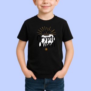 Tricou Crypto queen crown style, regina crypto stil coroana, Copii | Dama | Barbat , tricou negru - Img 2