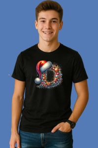 Tricou D Litere Alfabet Craciun Impodobite Cu Decoratiuni, din bumbac 100% Copii | Dama | Barbat - Img 2