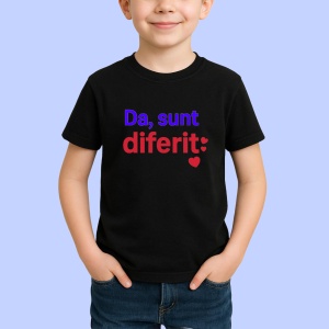 Tricou Da, Sunt diferit Negru, Copii | Dama | Barbat
