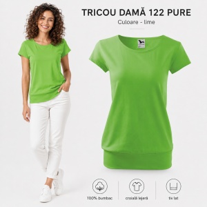 Tricou Damă 100% Bumbac cu Bandă Jos – Croială Lejeră, 22 Culori, XS-3XL - Img 13