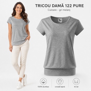 Tricou Damă 100% Bumbac cu Bandă Jos – Croială Lejeră, 22 Culori, XS-3XL - Img 23