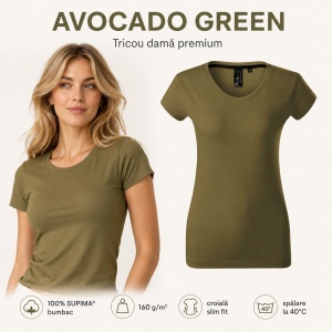 Tricou damă 100% bumbac SUPIMA® 154 Exclusive, slim fit, 160 g/m², XS–2XL, 8 culori - Img 15