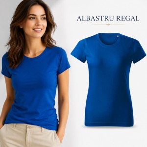 Tricou Damă Basic Free din Bumbac, Guler Rotund, Croială Cambrată, Fără Etichetă, 18 Culori, XS–2XL - Img 26