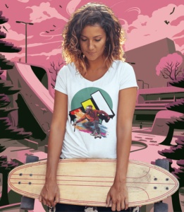 Tricou dama bumbac, personalizat haios pentru femei Street Skater - Cadou