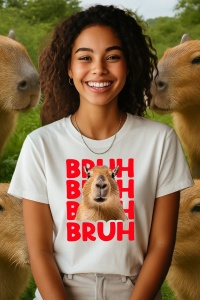 Tricou dama CapyBara - BRUH - Img 2