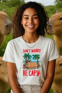 Tricou dama CapyBara - Don't worry be capy - Img 2