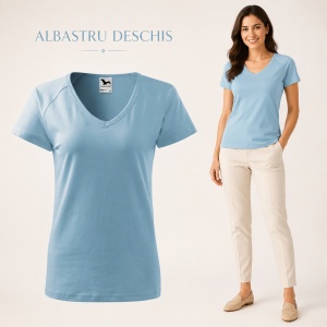 Tricou Damă cu Decolteu în V Malfini – Bumbac 95%, XS-3XL - Img 12