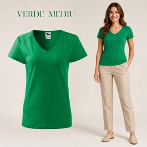 Tricou Damă cu Decolteu în V Malfini – Bumbac 95%, XS-3XL - Img 22