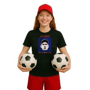 Tricou Dama cu fotbalistul Alessandro Bastoni-Inter Milano din bumbac 100% - Img 7