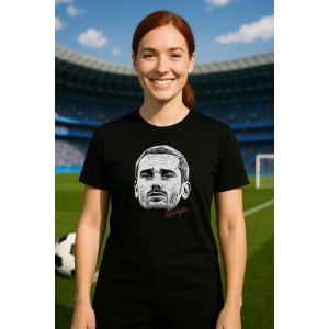 Tricou Dama cu fotbalistul Antoine Griezmann-Atletico Madrid din bumbac 100% - Img 4