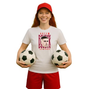 Tricou Dama cu fotbalistul Artem Dovbyk-AS Roma din bumbac 100% - Img 6