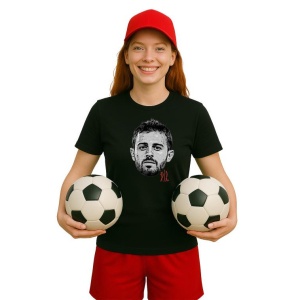 Tricou Dama cu fotbalistul Bernardo Silva-Manchester City din bumbac 100% - Img 3