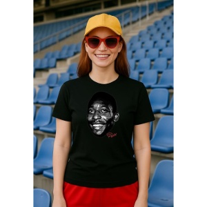Tricou Dama cu fotbalistul Edson Arantes do Nascimento-Brazil din bumbac 100% - Img 3