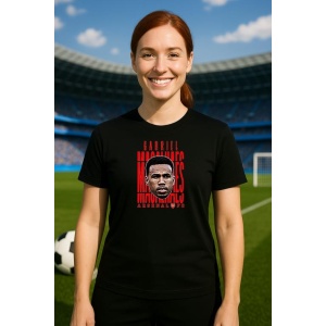 Tricou Dama cu fotbalistul Gabriel dos Santos Magalhues-Arsenal FC din bumbac 100% - Img 5