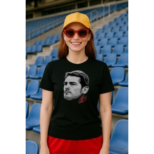 Tricou Dama cu fotbalistul Iker Casillas-Real Madrid legend din bumbac 100% - Img 3