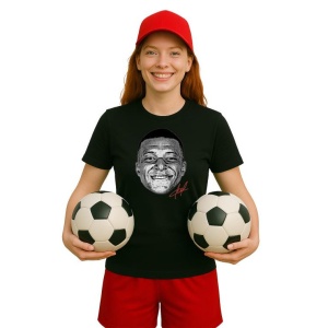 Tricou Dama cu fotbalistul Kylian Mbappe-Paris Saint-Germain PSG din bumbac 100% - Img 7