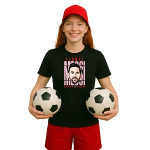 Tricou Dama cu fotbalistul Lionel Andrs Messi Cuccittini-Inter Miami CF din bumbac 100% - Img 4