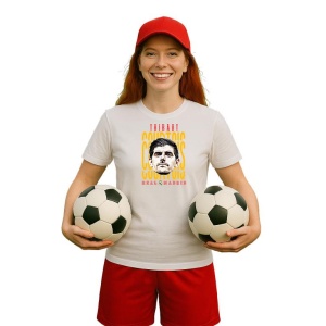 Tricou Dama cu fotbalistul Thibaut Courtois-Real Madrid din bumbac 100% - Img 12