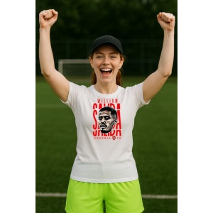 Tricou Dama cu fotbalistul William Alain Andr Gabriel Saliba-Arsenal FC din bumbac 100% - Img 7
