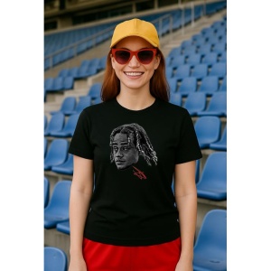 Tricou Dama cu fotbalistul Xavi Simons-RB Leipzig din bumbac 100% - Img 2