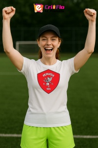 Tricou dama cu logo stema AC Perugia Italia , din bumbac 100% - Img 9