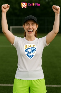 Tricou dama cu logo stema Brescia calcio Italia , din bumbac 100%