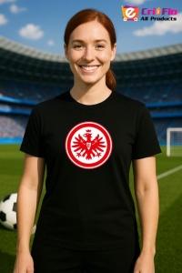 Tricou dama cu logo stema Eintracht Frankfurt Germania , din bumbac 100% - Img 6