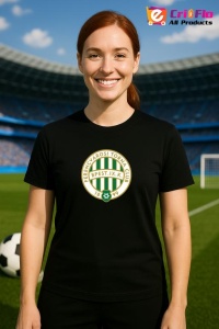 Tricou dama cu logo stema Ferencvaros TC Ungaria , din bumbac 100% - Img 5