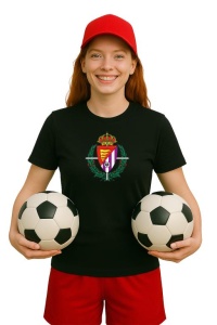 Tricou dama cu logo stema Real Valladolid Spania , din bumbac 100% - Img 2