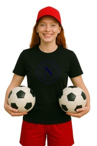 Tricou dama cu logo stema SSC Napoli Italia , din bumbac 100% - Img 2