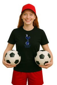 Tricou dama cu logo stema Tottenham Hotspur Anglia , din bumbac 100% - Img 2